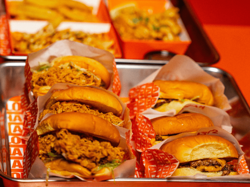 Burgers and fries from a franchise restaurants Canada